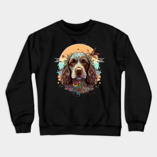 Pointer dog hippie Crewneck Sweatshirt